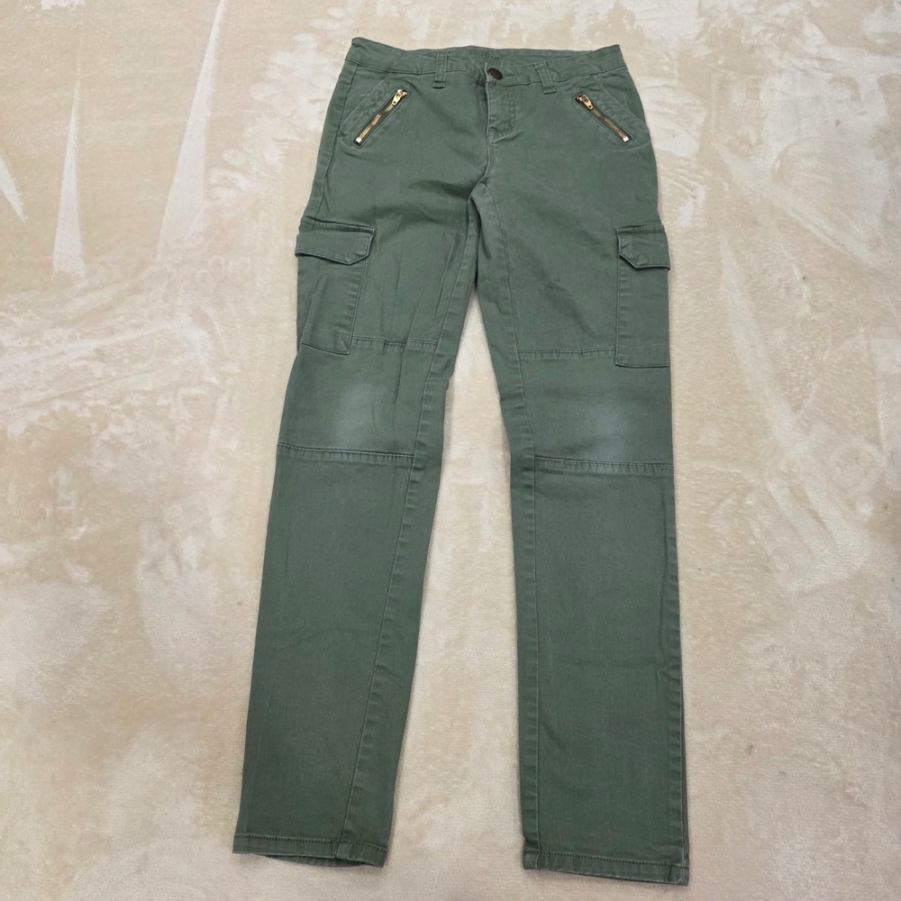 Justice Girls Cargo Pants Size 14 Olive Green Simply Low Super Skinny Zipper